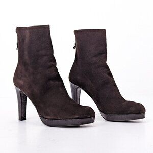 Stuart Weitzman Women Vintage Retro 90s Y2K Ankle Back Zip Boots sz 7